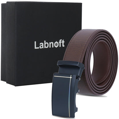 Labnoft Men's Auto-Lock PU Leather Belt, Brown