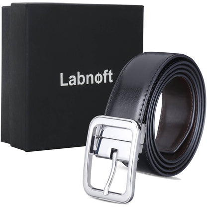 Labnoft Men's Reversible PU Leather Belt (Black & Brown)