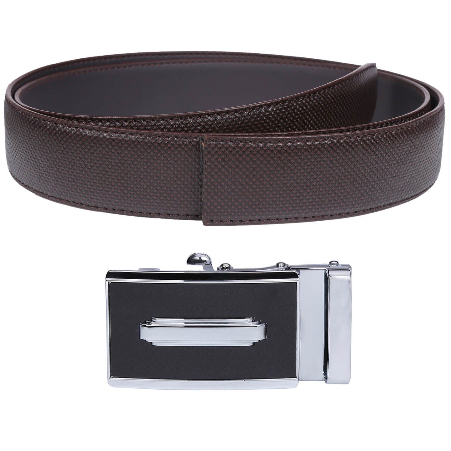 Labnoft Men's Auto-Lock PU Leather Belt, Brown