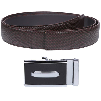 Labnoft Men's Auto-Lock PU Leather Belt, Brown