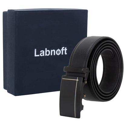 Labnoft Men's Auto-Lock PU Leather Belt, Black
