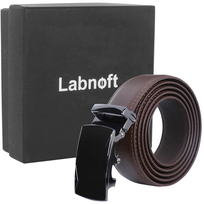 Labnoft Men's Auto-Lock PU Leather Belt, Brown