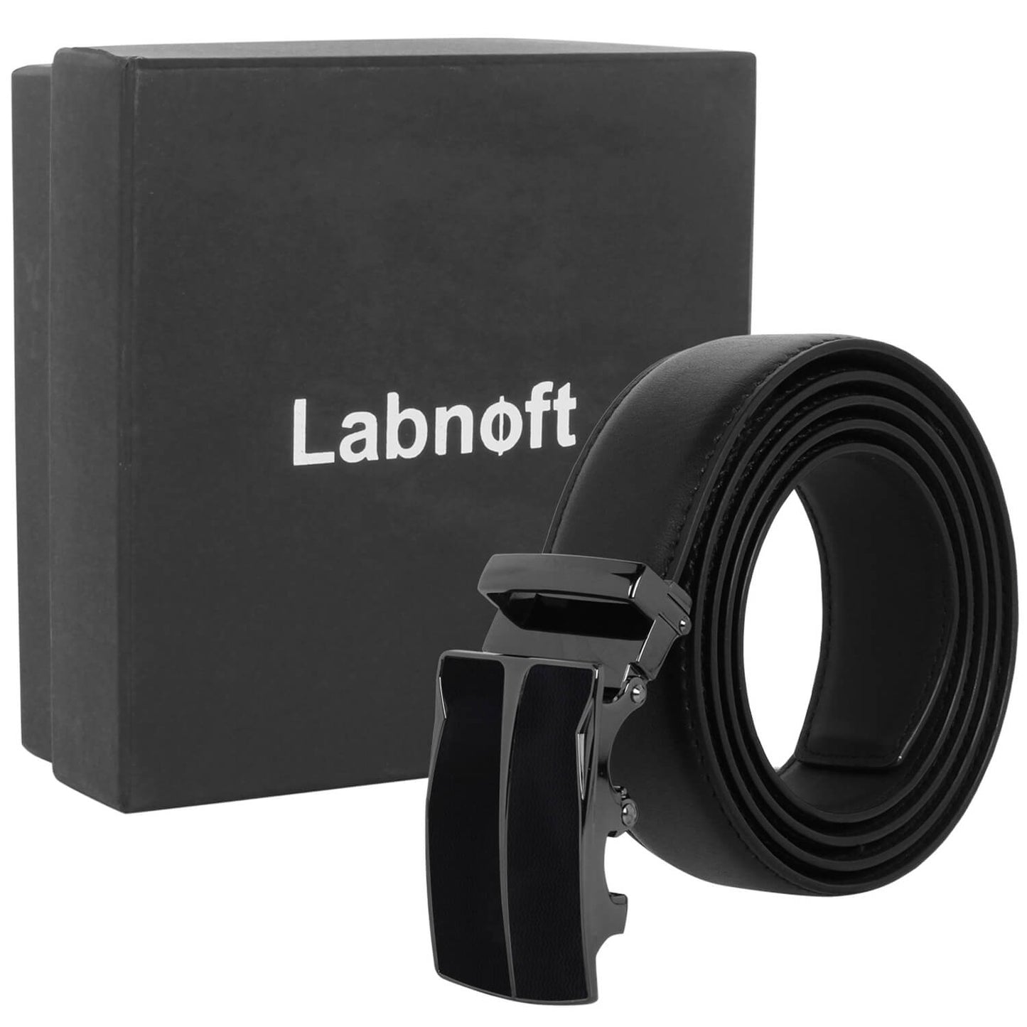 Labnoft Men's Auto-Lock PU Leather Belt, Black