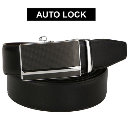 Labnoft Men's Auto-Lock PU Leather Belt, Black