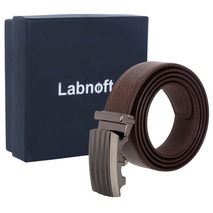 Labnoft Men's Auto-Lock PU Leather Belt, Brown