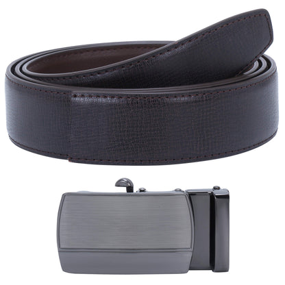 Labnoft Men's Auto-Lock PU Leather Belt, Brown