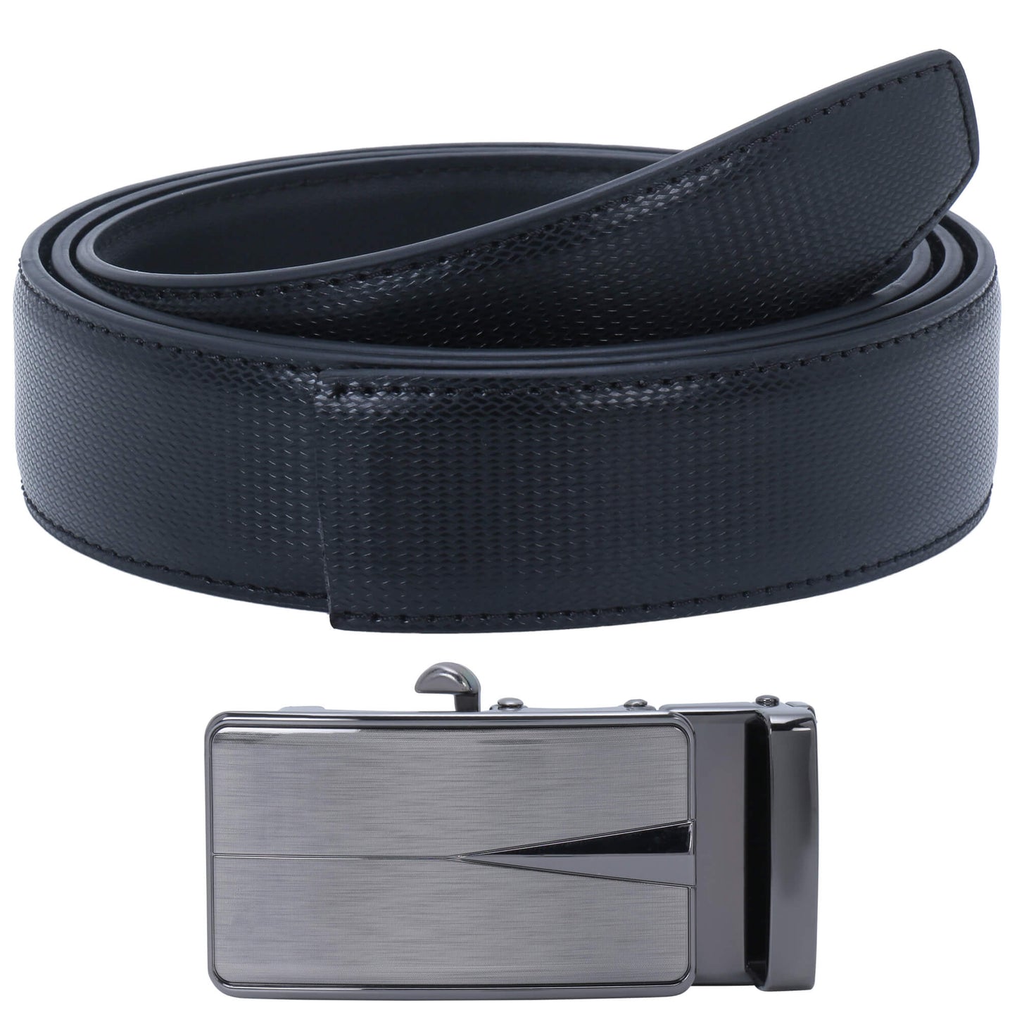 Labnoft Men's Auto-Lock PU Leather Belt, Black