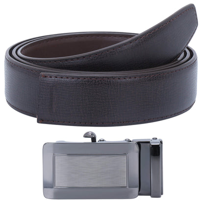Labnoft Men's Auto-Lock PU Leather Belt, Brown