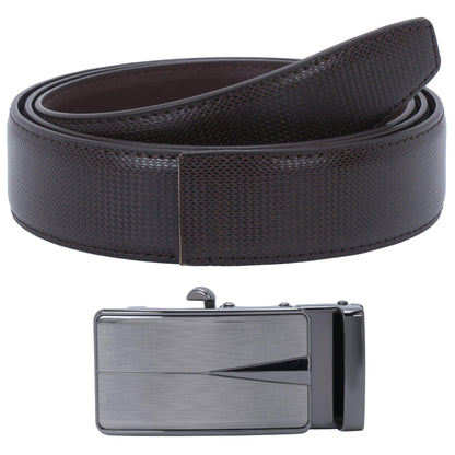 Labnoft Men's Auto-Lock PU Leather Belt, Brown