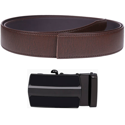 Labnoft Men's Auto-Lock PU Leather Belt, Brown