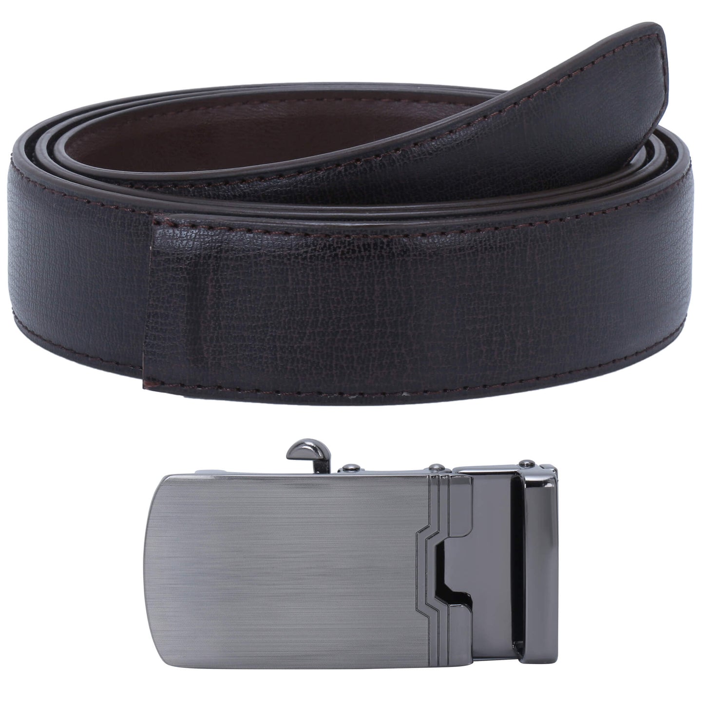 Labnoft Men's Auto-Lock PU Leather Belt, Brown