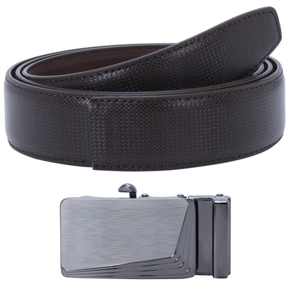 Labnoft Men's Auto-Lock PU Leather Belt, Brown