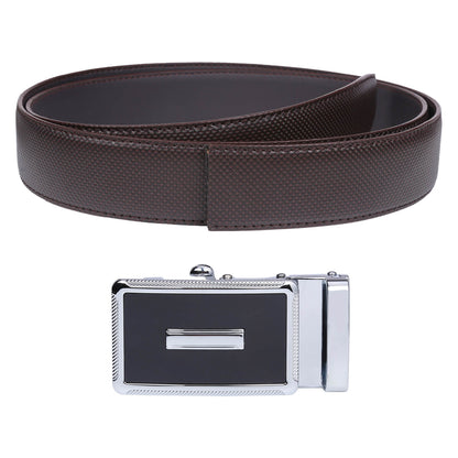 Labnoft Men's Auto-Lock PU Leather Belt, Brown