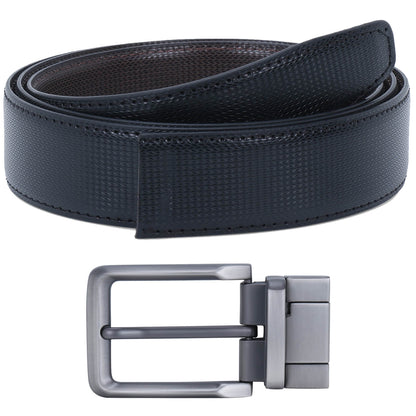 Labnoft Men's Reversible PU Leather Belt (Black & Brown)