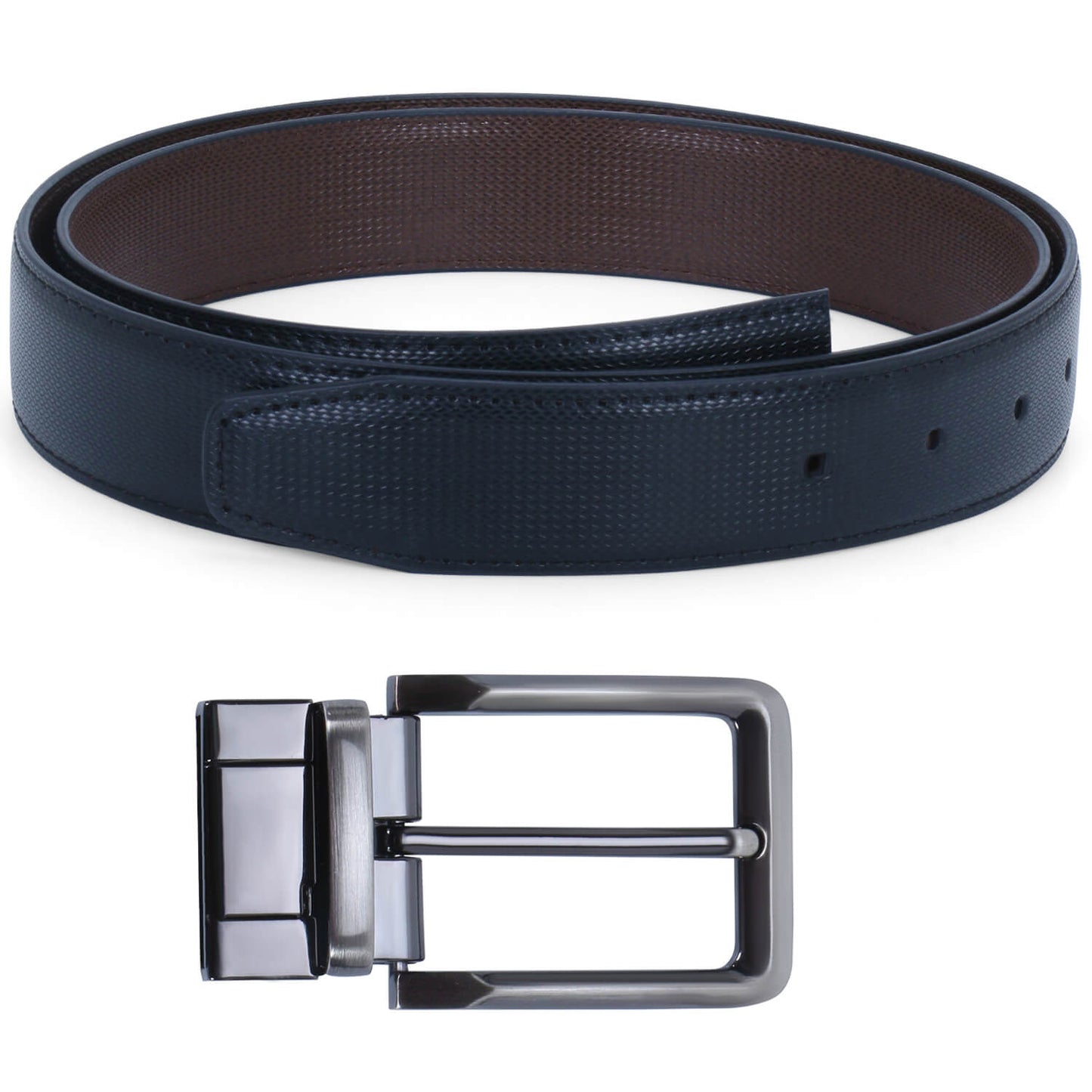 Labnoft Men's Reversible PU Leather Belt (Black & Brown)