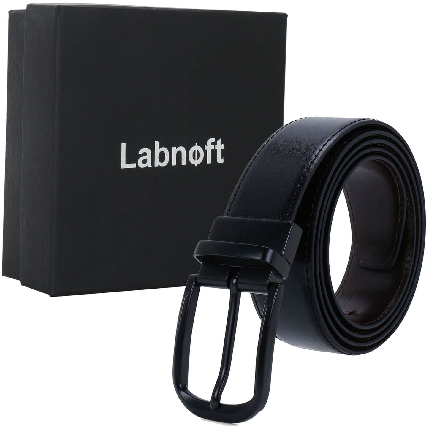 Labnoft Men's Reversible PU Leather Belt (Black & Brown)