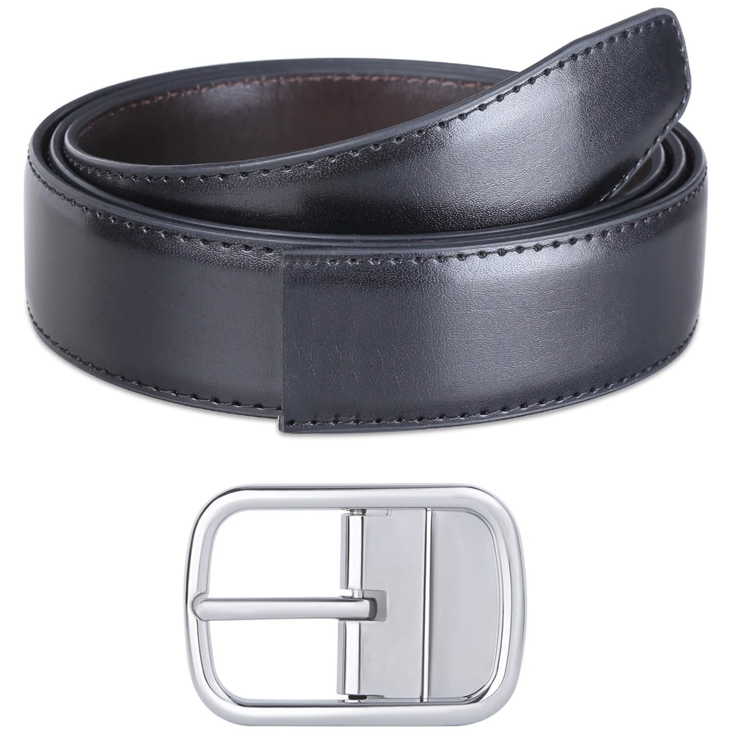 Labnoft Men's Reversible PU Leather Belt (Black & Brown)