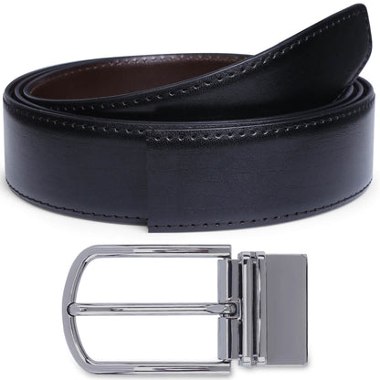 Labnoft Men's Reversible PU Leather Belt (Black & Brown)