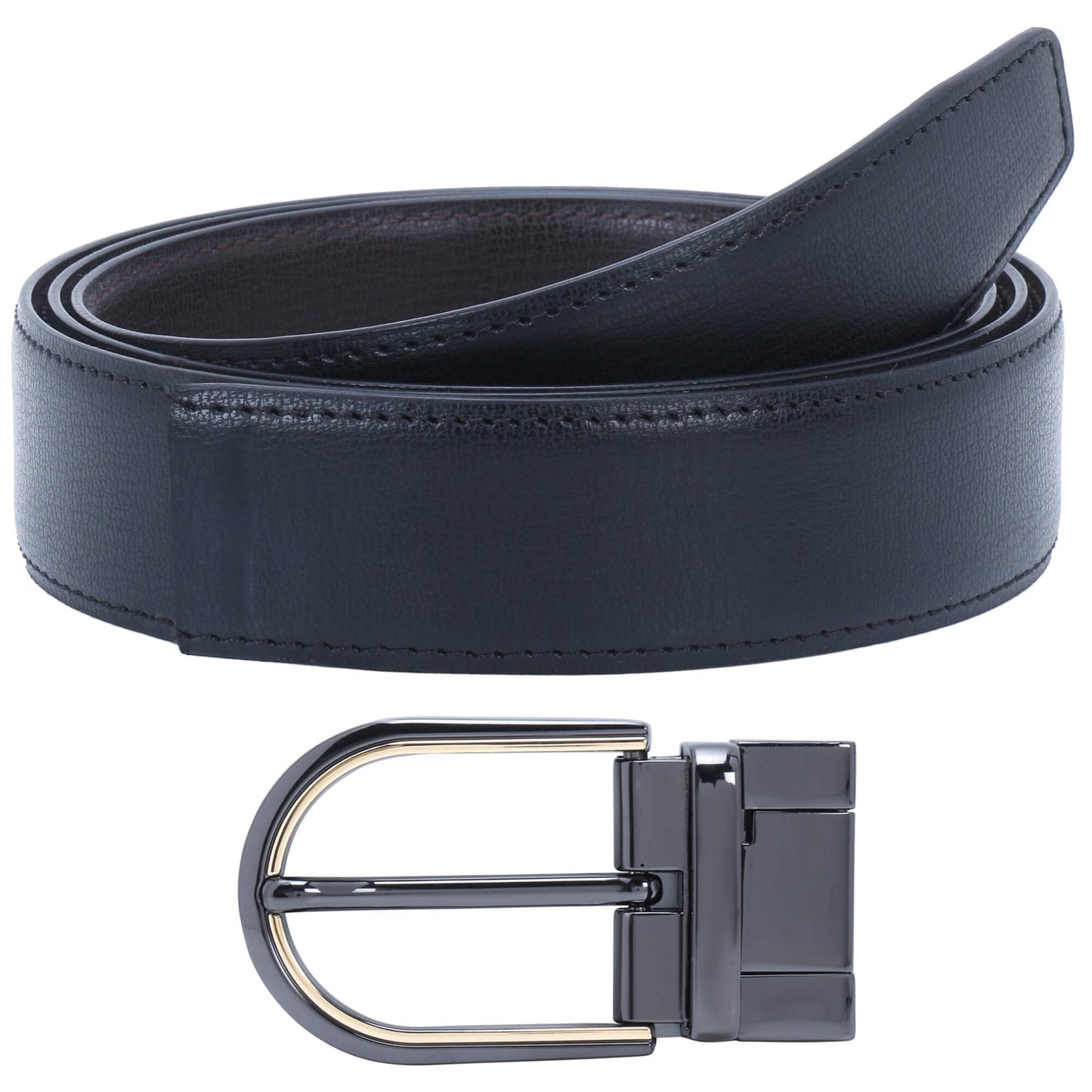 Labnoft Men's Reversible PU Leather Belt (Black & Brown)